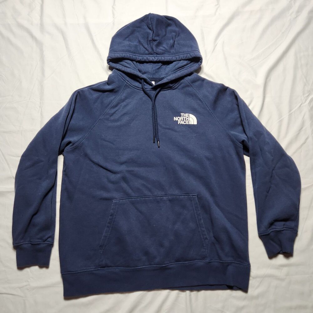 North Face Womens Large Hoodie Sweatshirt Blue Hiking Outdoors Explore
